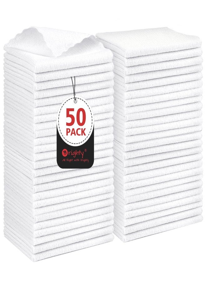 Orighty Cleaning Cloths, Shop Towels 50 Pack, Shop Rags Reusable, Microfiber Cleaning Rags Bulk for Cars, Multi-Purpose Lint Free Towels for Automotive, Mechanic, Kitchen, 11.5’’ x 11.5’’, White - Image 1